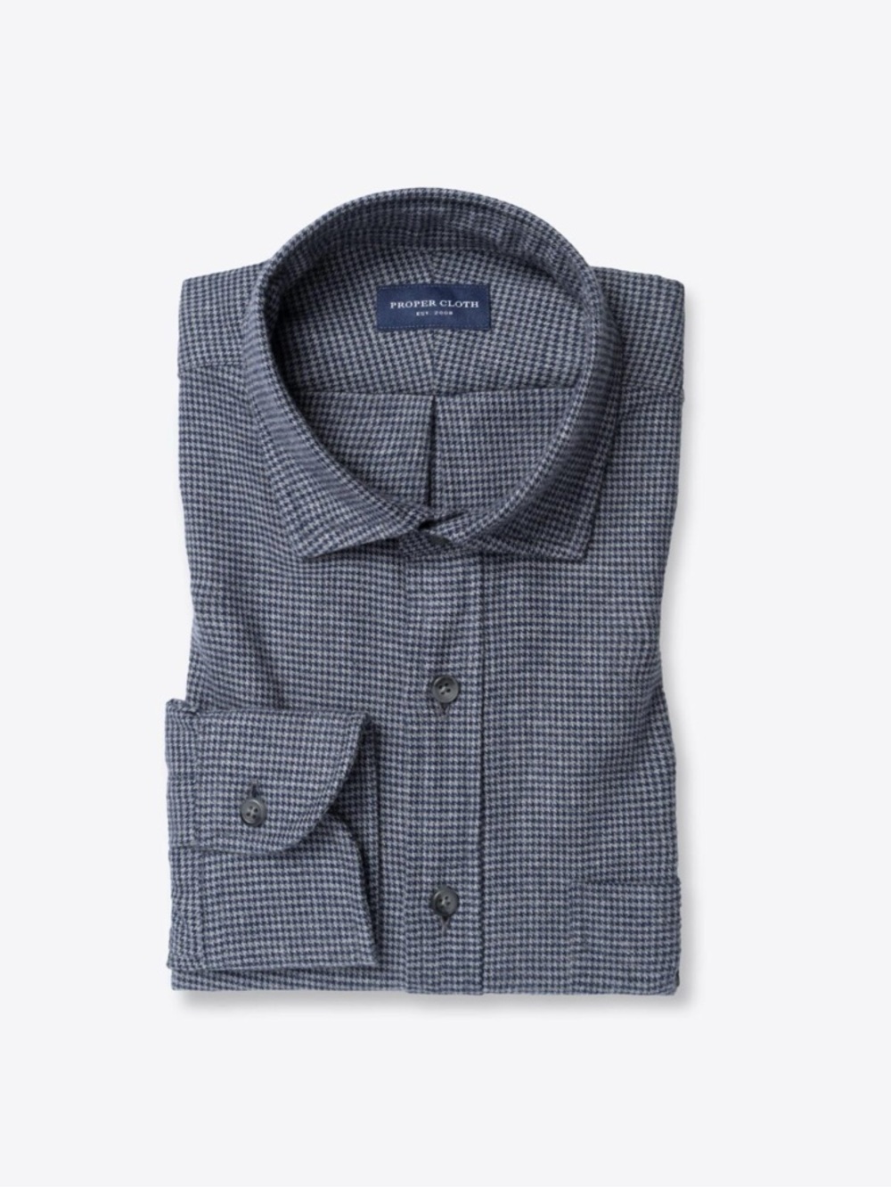 Proper Cloth Mens Flannel Cotton Houndstooth Button Up Shirt M